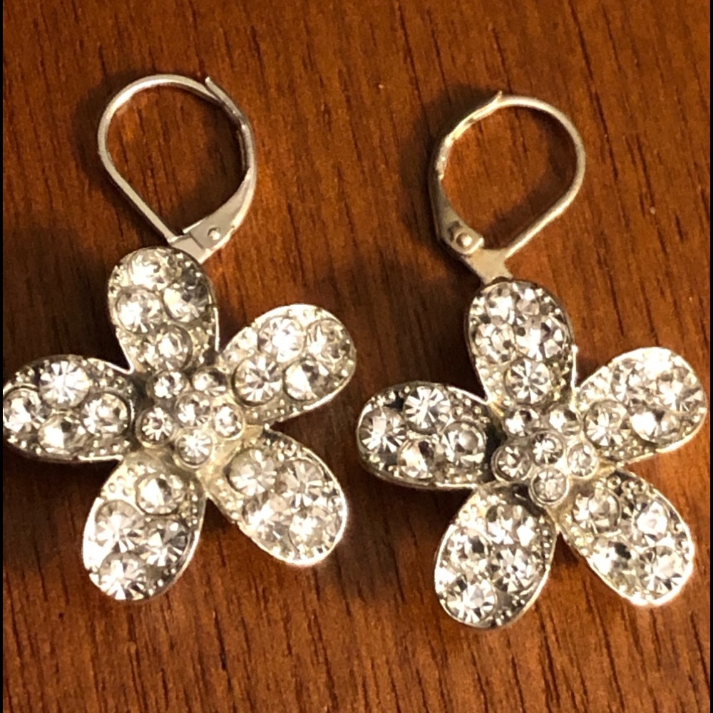 Rhinestone Flower Earrings